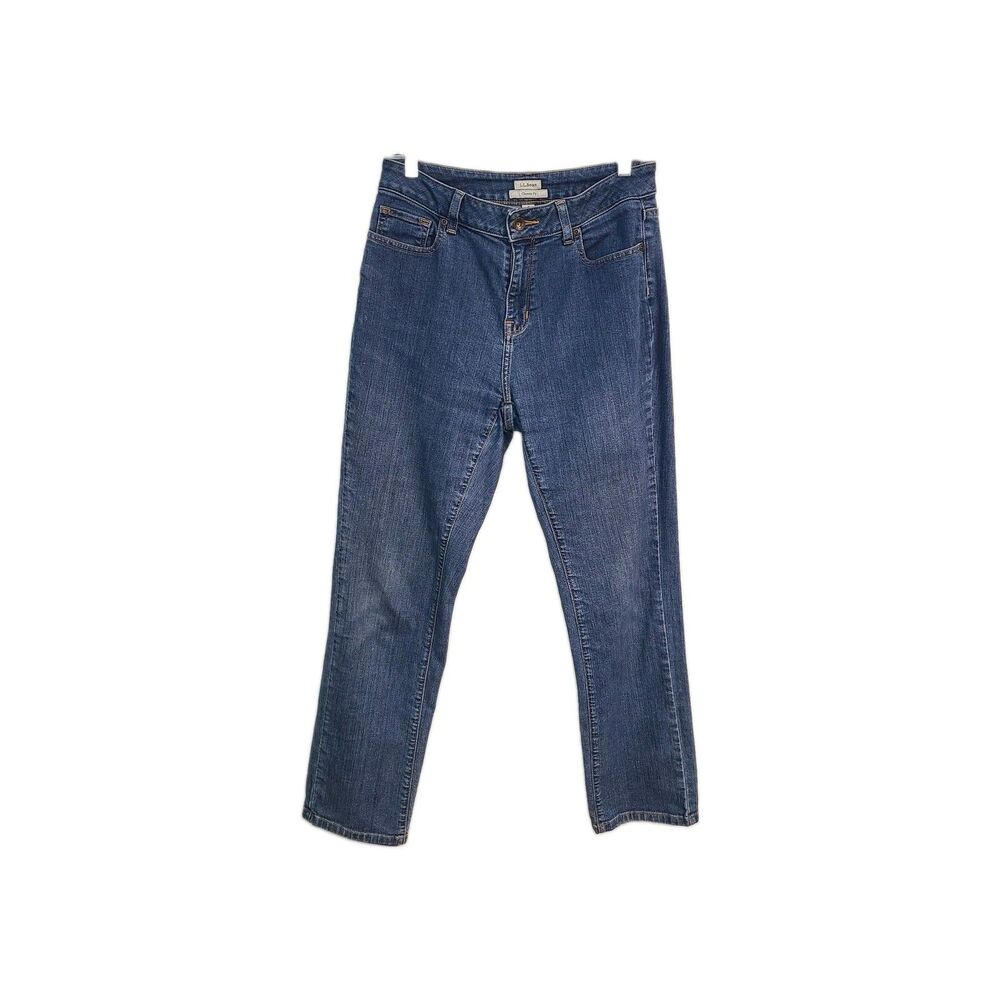LL Bean Jeans Womens 8 Reg Classic Fit Blue Denim Straight Leg Stretch Granola